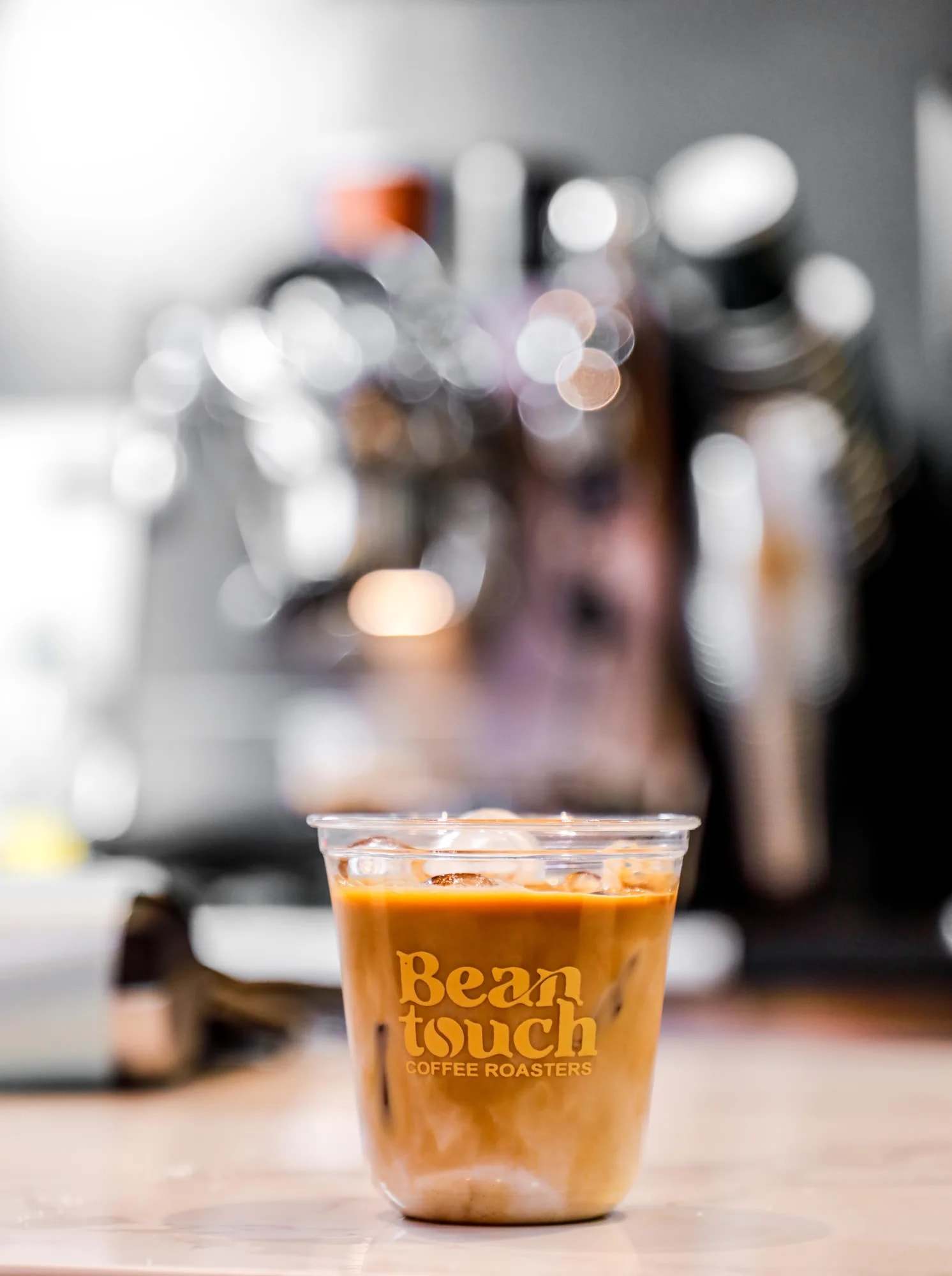 Glass of iced cold brew coffee over ice cubes